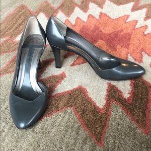 Theory Patent Leather Gray Pumps
